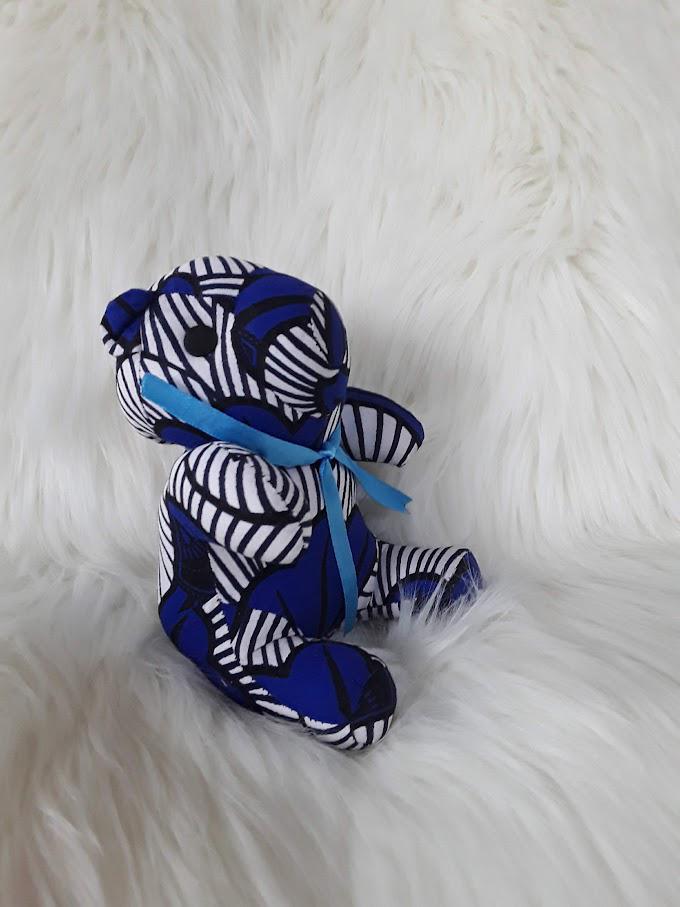 Handmade Ribbon Bow Tie Teddy Bear.