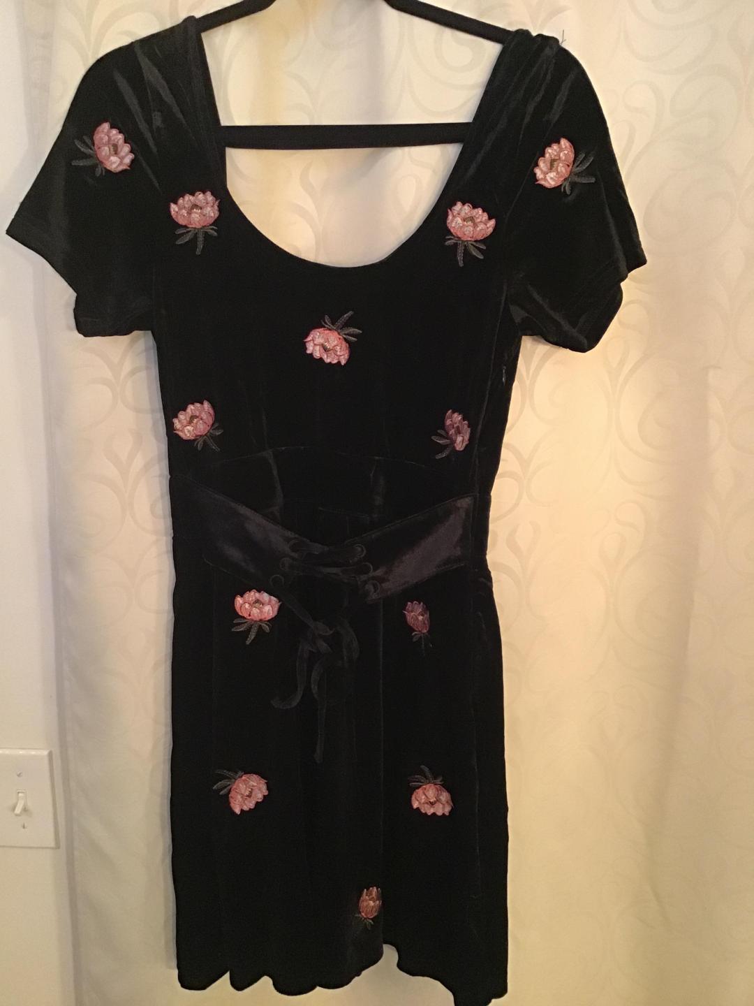 Flower Embroidery In Velvet Fabric