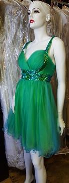 MAY QUEEN COUTURE USA EMERALD GREEN TULLE DRESS