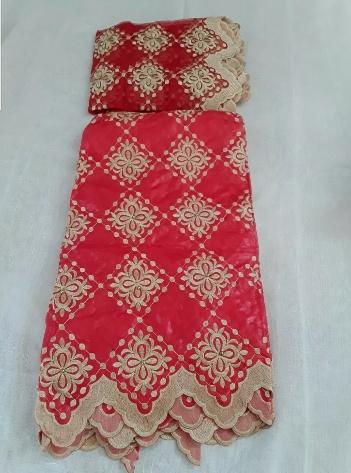 Red/Gold Brocade Fabric