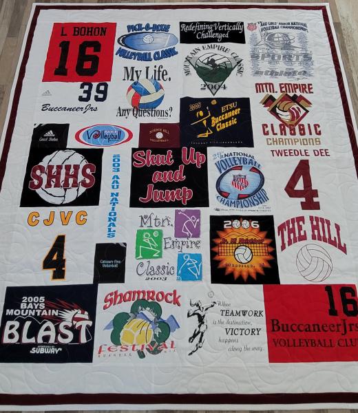 Mosaic T-shirt Quilt with Outer Border.