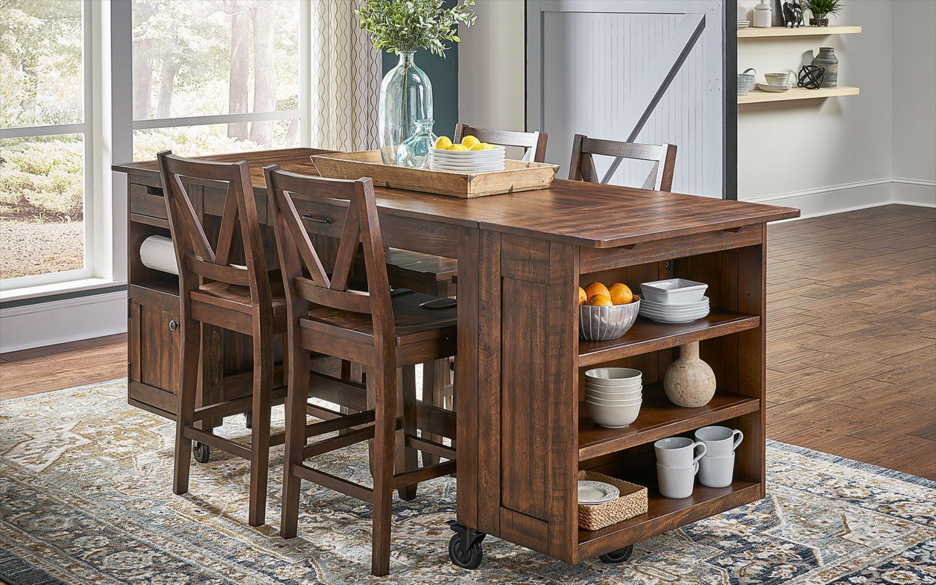 Aberdeen Modular Table with Four Counter Stools