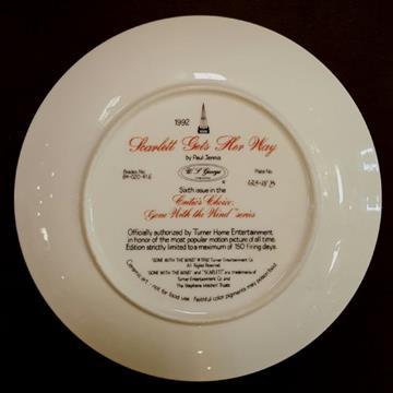 GONE WITH THE WIND PLATE SCARLET GETS HER WAY