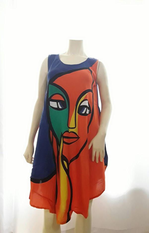 Picasso Print Umbrella Dress
