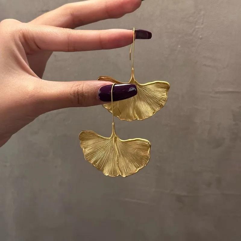 Gold Leaf Dangle Earrings