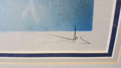 SALVADOR DALI BLUE UNICORN LITHO SIGN AND NUMBERED