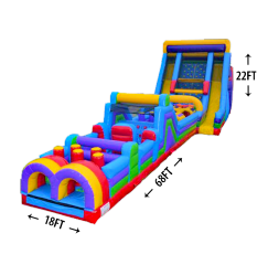 22' Vertical Rush with 40' Obstacle Course