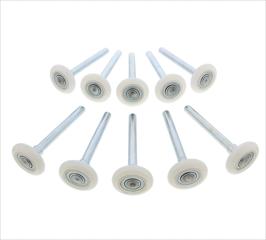 Quiet 2” Nylon Garage Door Roller Wheels 10-Pack, 13 Ball Bearing, 4” Inch Stem – Overhead Track Wheel Rollers Kit
