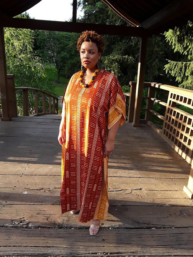 Mudcloth Print Kaftan.