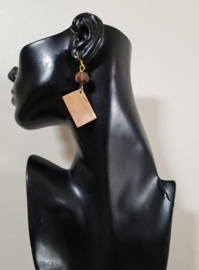 Wood Dangle Earrings.