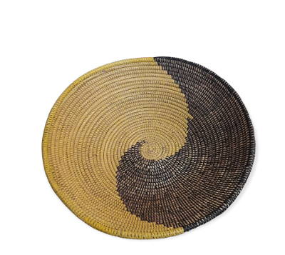 Versatile Multicolor Round Senegalese Hand Woven Basket, Storage.