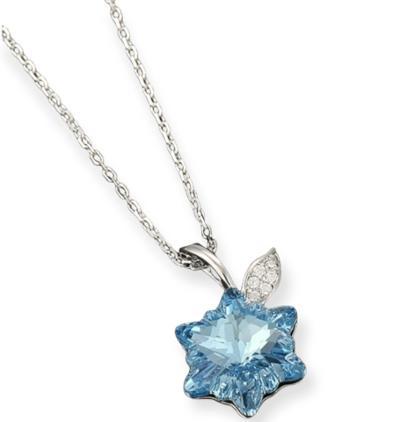 Sky Blue Flower Pendant Fashion Necklace