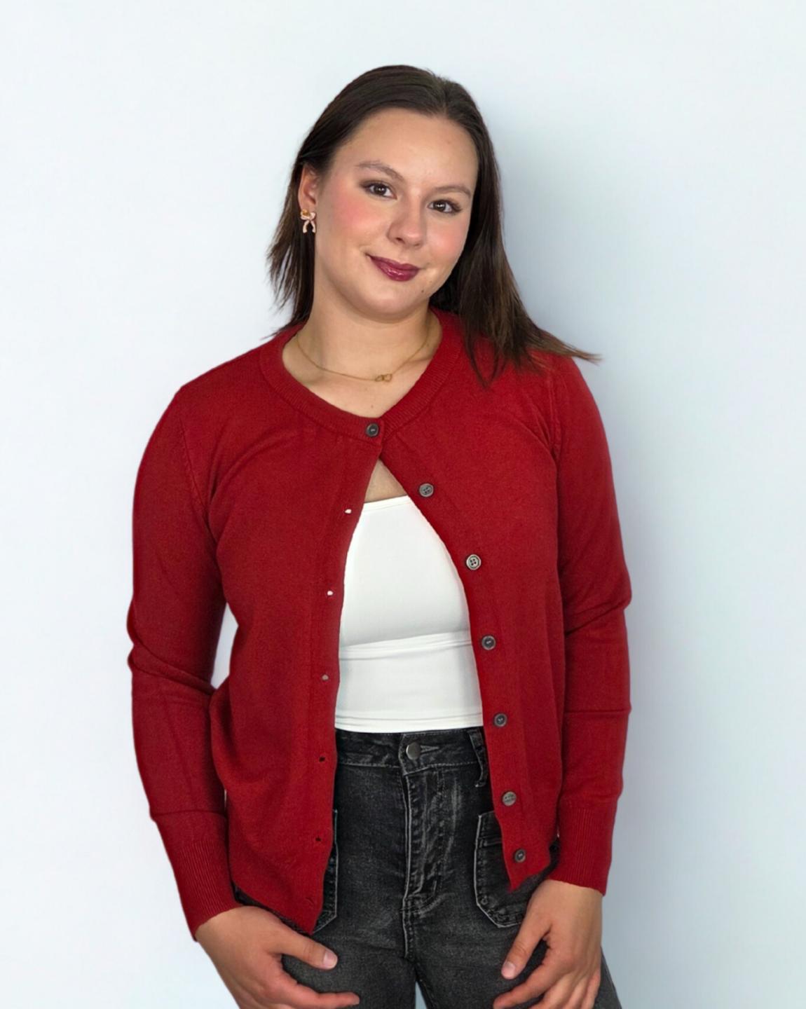 Classic Red Cardigan