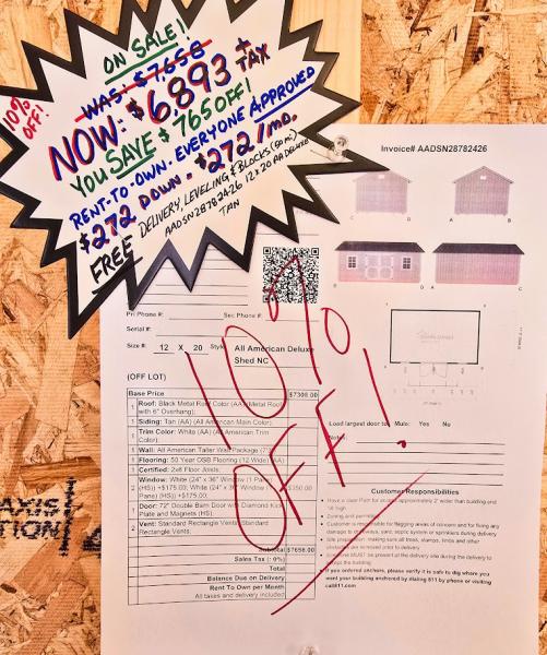 🔥SAVE $765  12X20 TALL WALL DELUXE SHED - $6,893 or $272 DOWN & $272/MO - NO CREDIT CHECK - FREE DELIVERY & BLOCKS ( 50 miles )