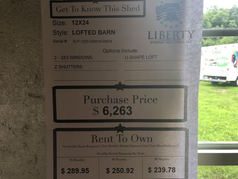 12x24 Lofted Garden Shed