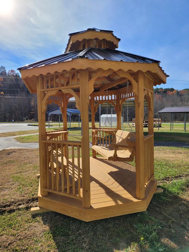 Marion #16361 - 7x9 GAZEBO WITH WOOD GLIDER