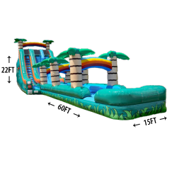 22' Tropical Dual Lane Water Slide - 60 Feet Long!
