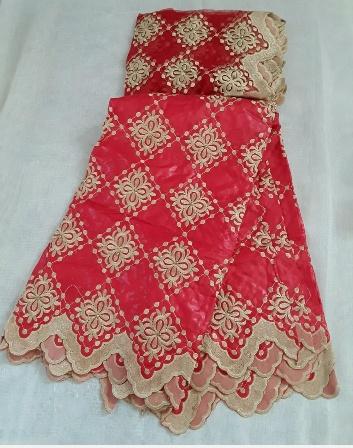 Red/Gold Brocade Fabric
