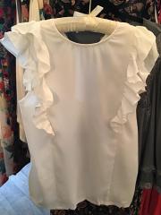 Ruffle Sleeveless Tied Back Blouse
