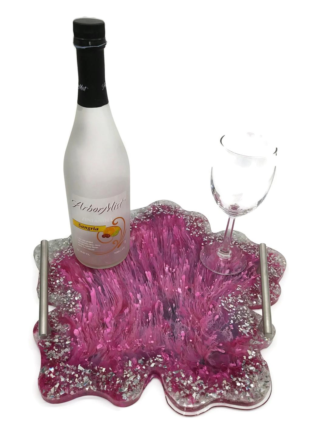 Pink Flower Serving Tray