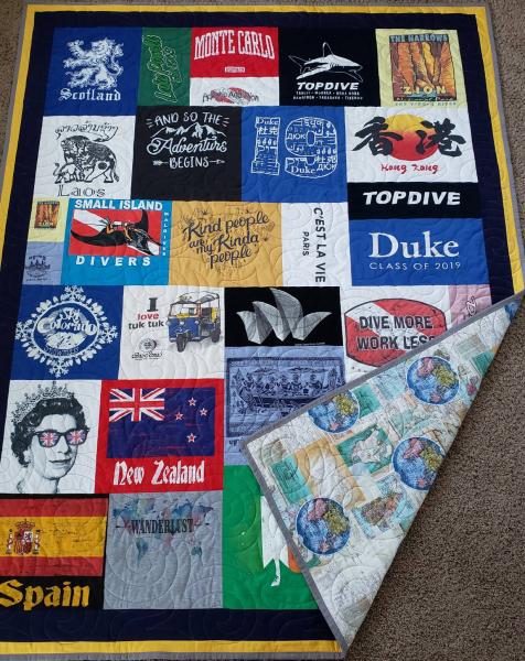 Mosaic T-shirt Quilt with Outer Border.