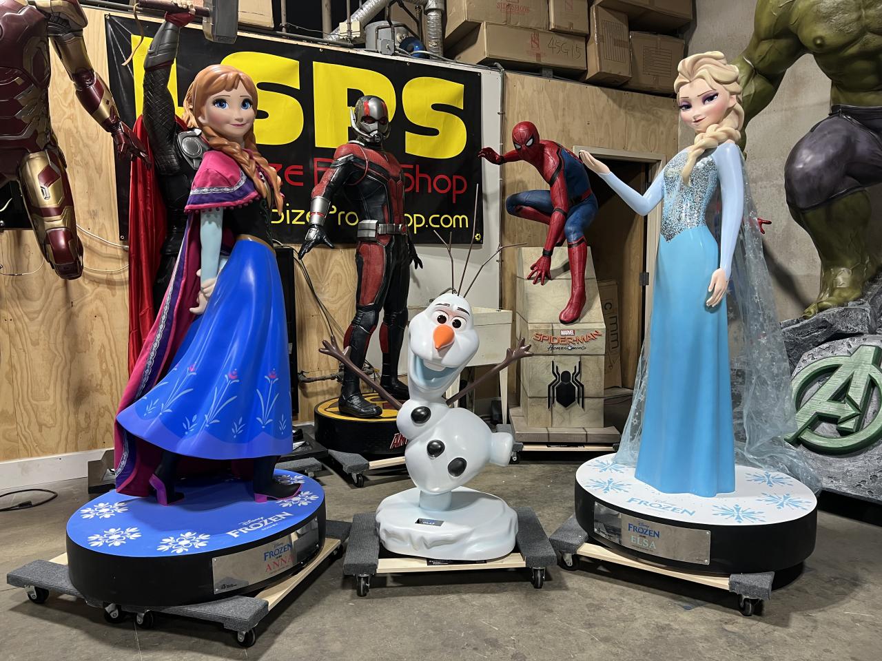 Life Size Frozen Anna, Elsa and Olaf