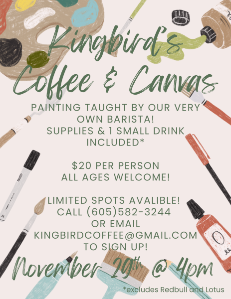 Coffee &amp; Canvas at Kingbird Coffee!