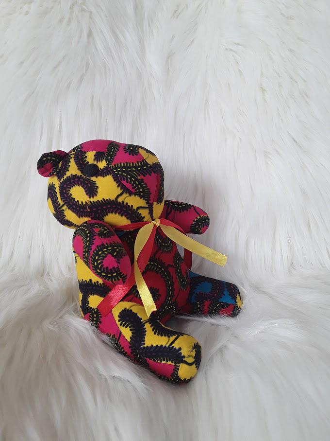Handmade Ribbon Bow Tie Teddy Bear.