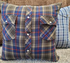 Memory pillow made from Loved Ones Shirts.