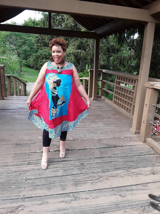 African Print Umbrella Dress.