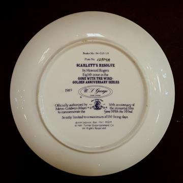 GONE WITH THE WIND PLATE SCARLET'S RESOLVE