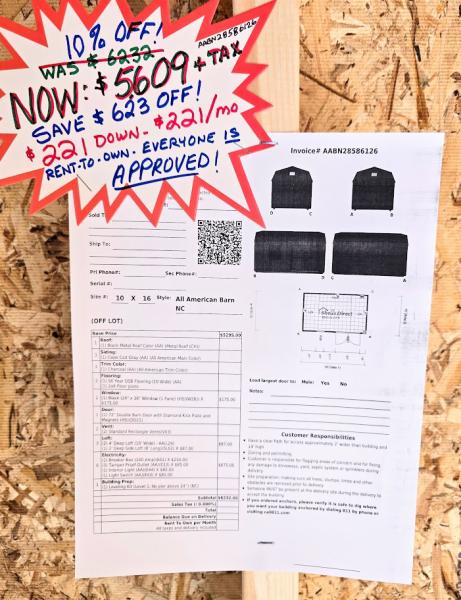 🔥10% OFF - SAVE $623 10X16 LOFTED BARN w/ELECT. $5,609 - $221 DOWN & $221/MO -FREE DELIVERY & BLOCKS (50MI)