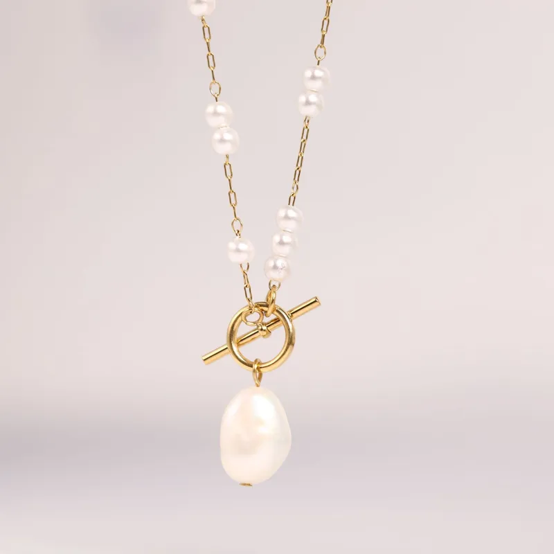 Pearl Toggle Drop Necklace