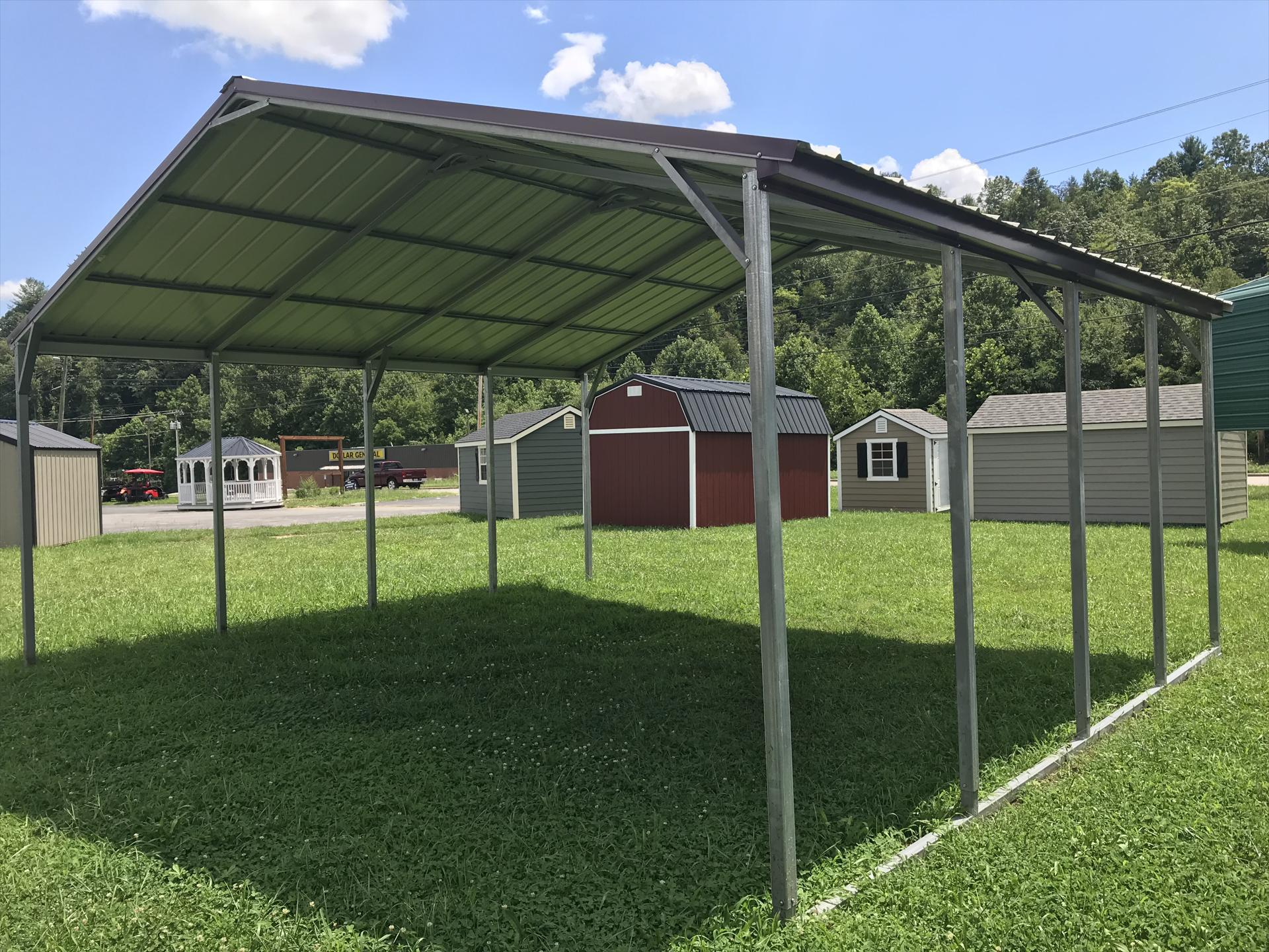 SAVE $608 OFF! ONLY $2,773 + tax - 22x20x8 Vertical Roof Carport with 30 YEAR WARRANTY - We build any size!