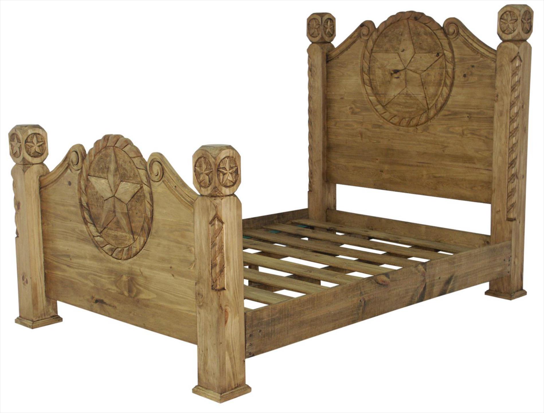 King Country Bed W/Rope&Star