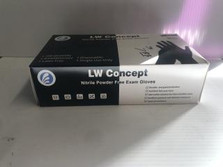 LW Concepts Non-Powdered Black Nitrile Gloves / 5.5 Mil / Size XL / Box of 100