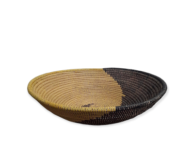 Versatile Multicolor Round Senegalese Hand Woven Basket, Storage.