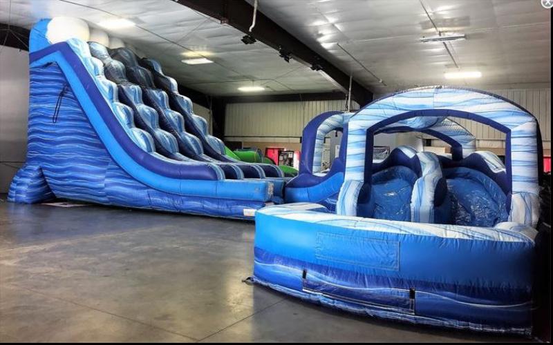 22' Blue Curve Water Slide  Slide