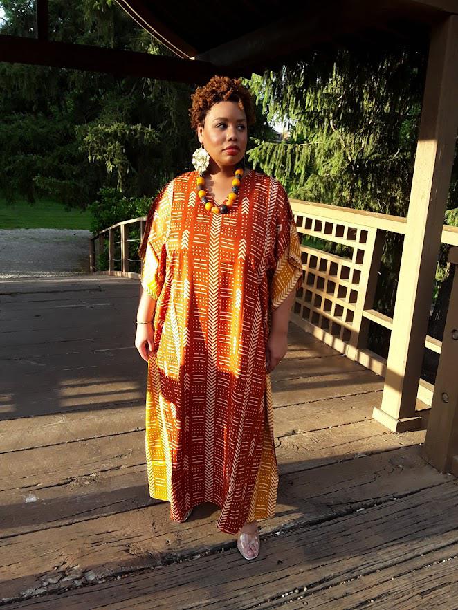 Mudcloth Print Kaftan.