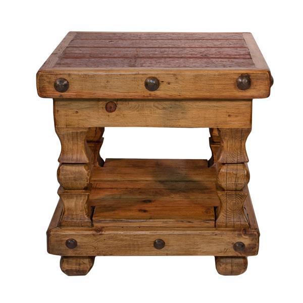 Rustic Old Wood End Table