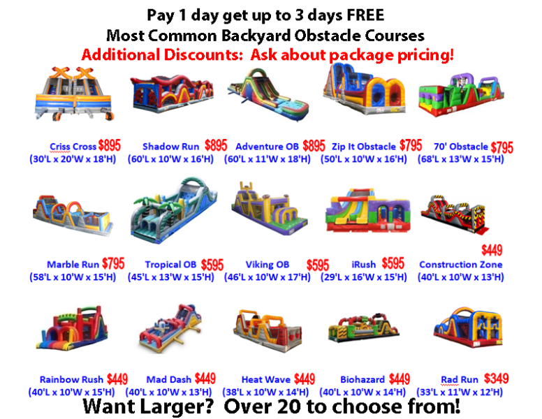 See our full inventory with over 250 inflatables and games!