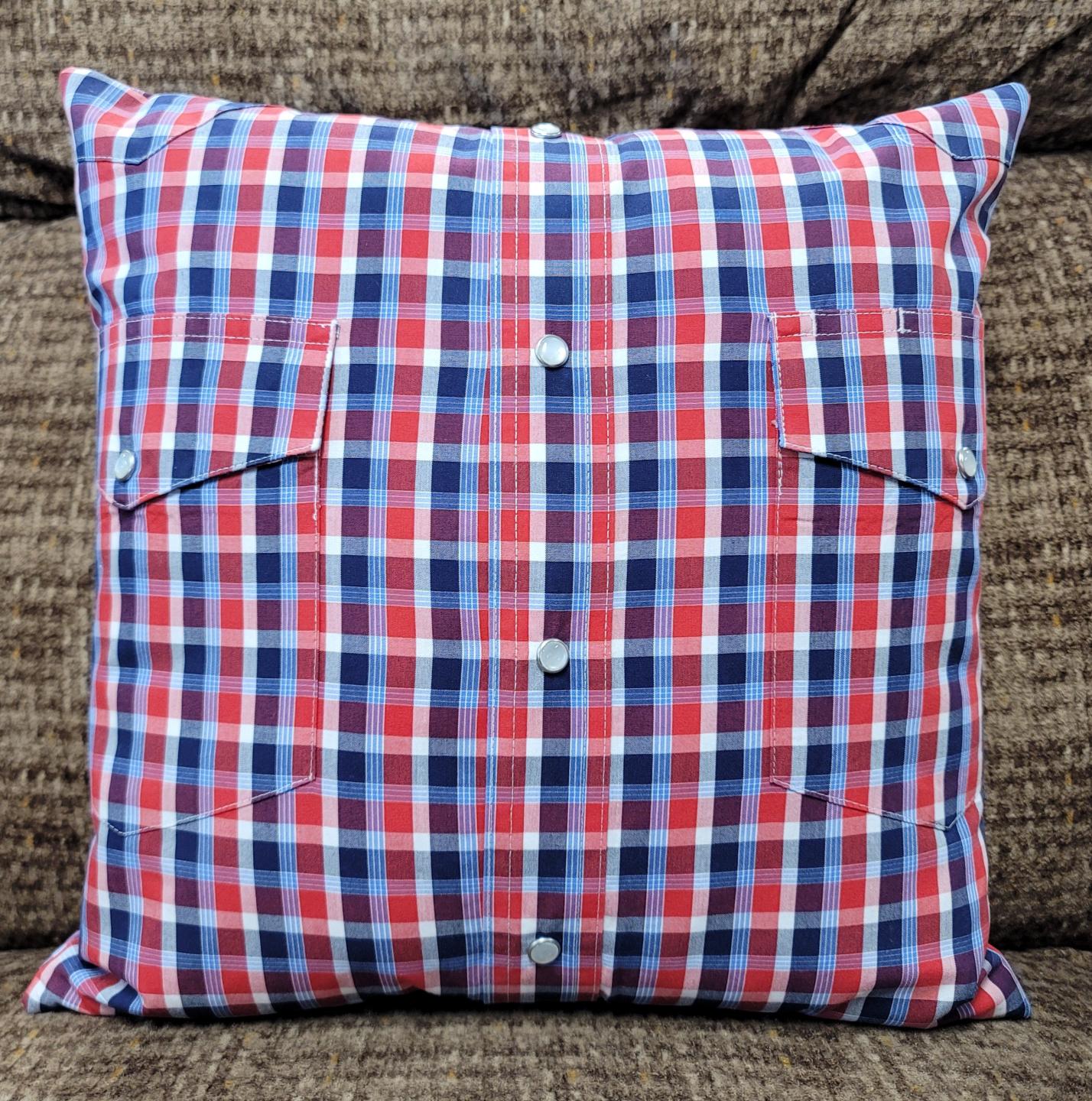 Memory pillow made from Loved Ones Shirts.