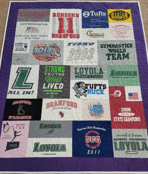 Mosaic T-shirt Quilt with Outer Border.