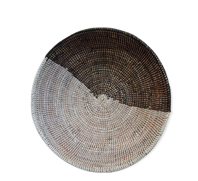 Versatile Large Senegalese Round Multicolor Hand Woven Basket, Storage.