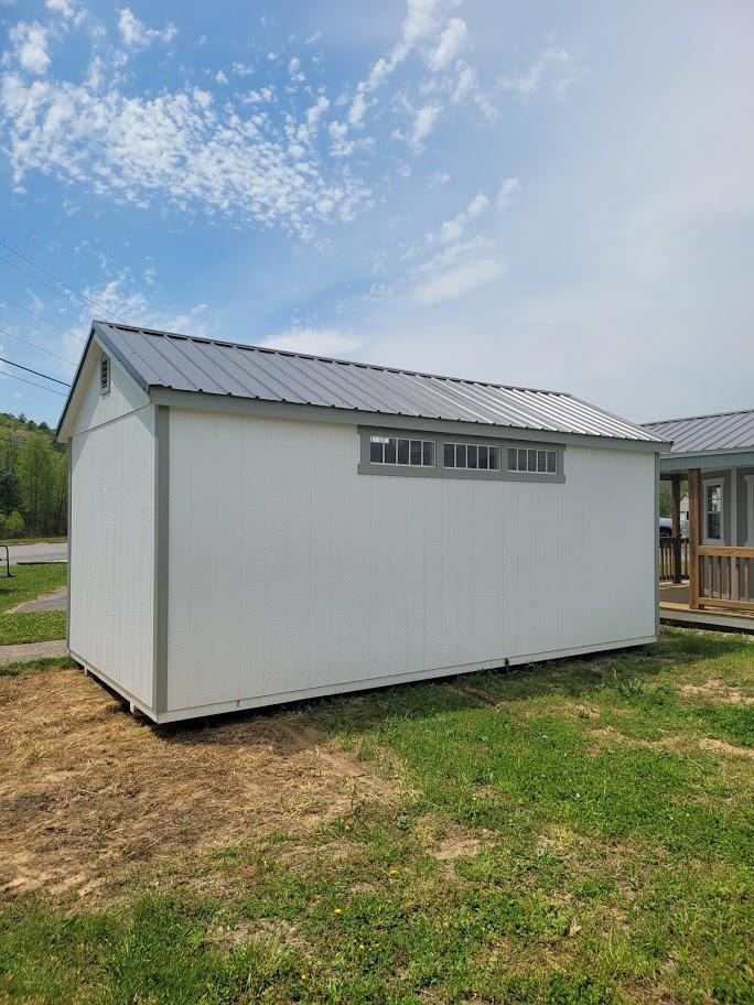 Marion #10068 - White Painted with Gap Gray Trim 10x20 Southern Classic Storage Building