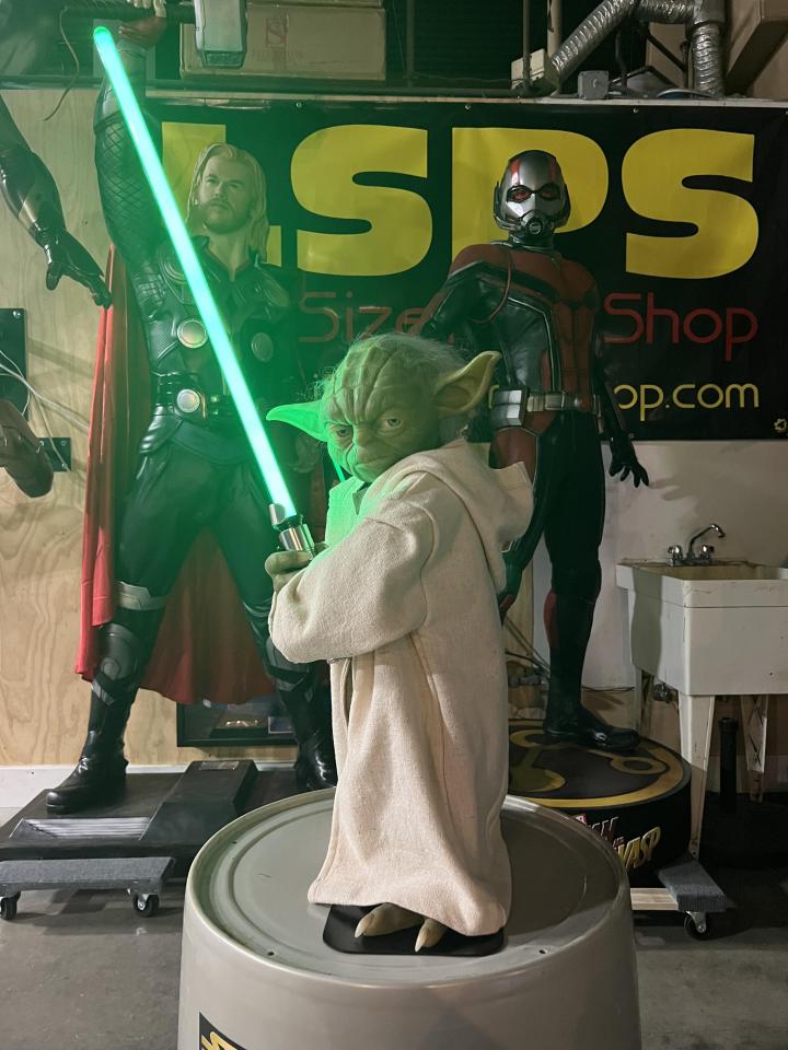 Life Size Yoda with Lightsaber