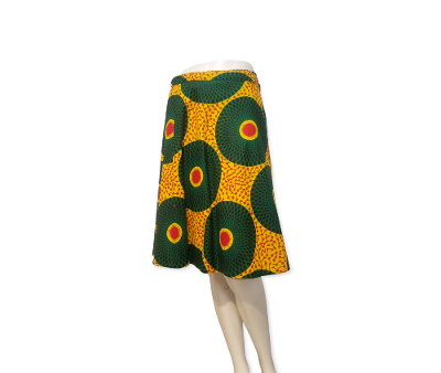 Colorful Wrap Around Short Cotton Skirt.