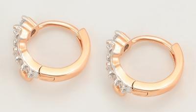 Yellow Gold Zirconia Huggie Hoop Earrings