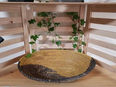 Multicolor Traditional Decorative Storage, Versatile Senegalese Handcrafted Oval Basket.