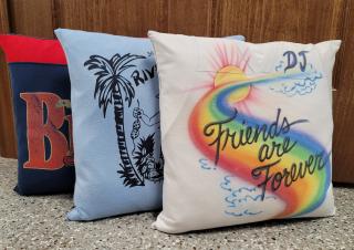 Memory pillow made from Loved Ones Shirts.